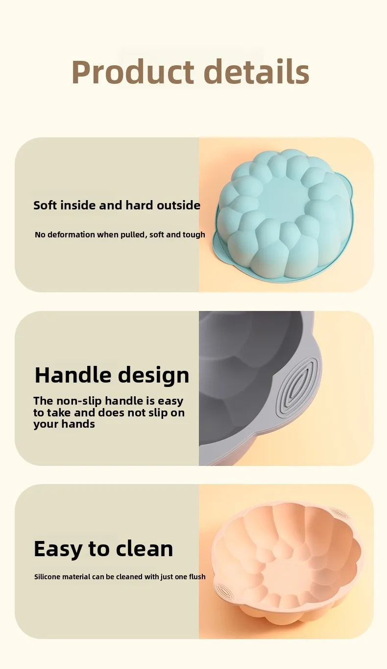 24cm Large Flower Shaped Silicone Cake Mold Creative DIY Baking Mold for Unique Cake Designs Cake Tools details