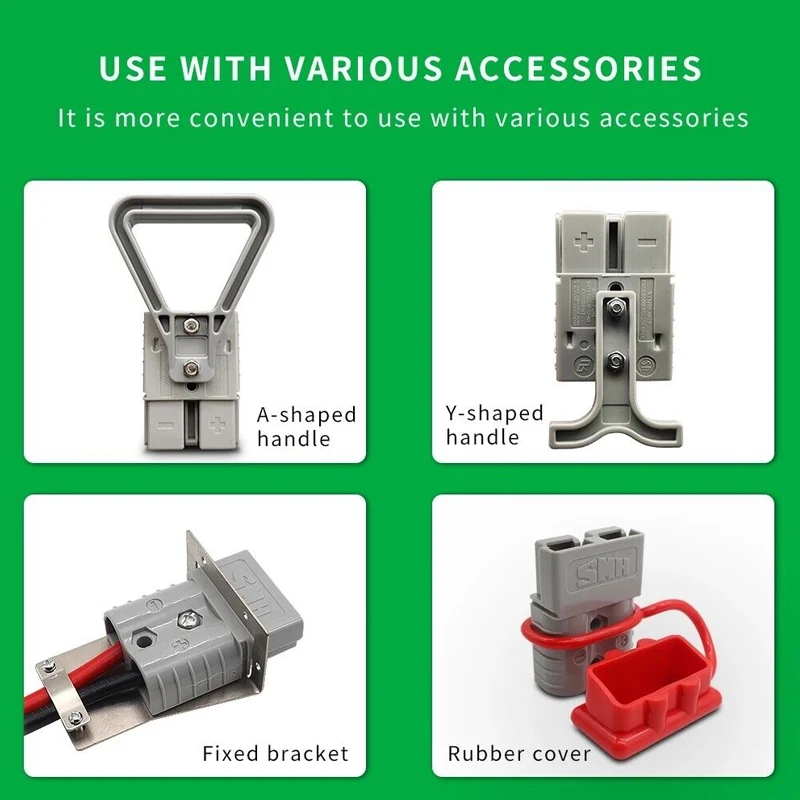 For Anderson 50A 80A120A 175A 350A 600V Plug Cable Terminal Battery Power Connector Kit Quick Plug Battery Charging Connector插图3