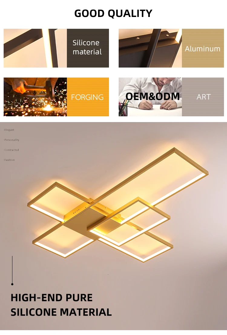 Remote Control PC Aluminum Dimmable Smart Modern Led Ceiling Lamp For Home