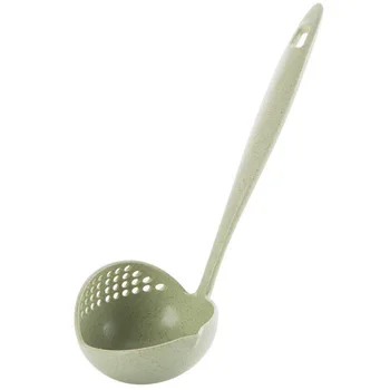 cooking tool set home kitchen straw long handle plastic colander filter creative tableware fondue spoon