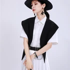 Fashion Vest 1396's Women Waistcoat Cool Pointed Collar All-match Fashion Vest Waistcoat
