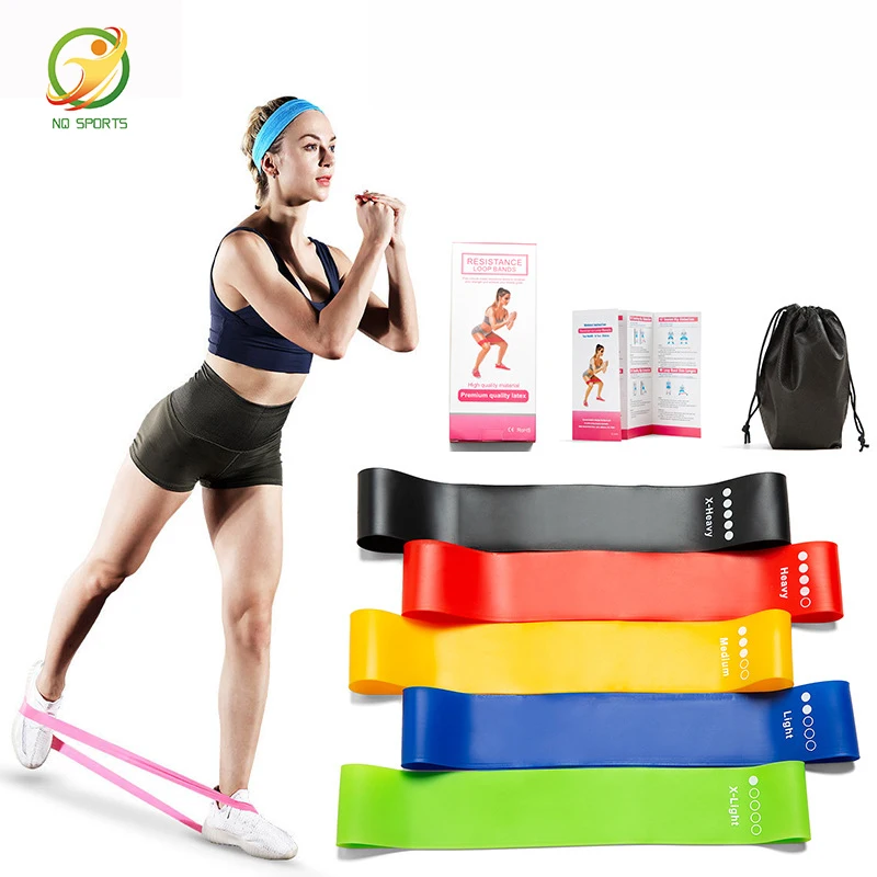 Latex Resistance Booty Set 5 Bands Loop Heavy Duty Exercise Hip Glute Bands Gym 