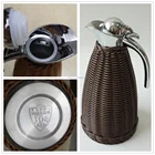 Promotional Rattan Basket Design Thermos Insulated Jug 1 Litre Thermal Braid Pot For Promotional Gift