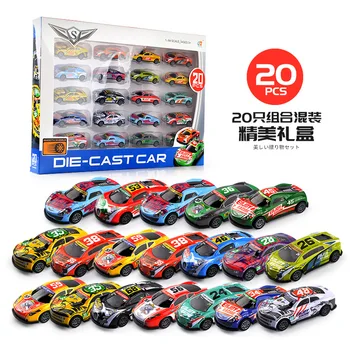 Alloy Customized Promotional Set Simulation Miniature 1/64 Diecast Model Car Toys Vehicles Pull back toy car for kids