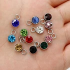 Charms MECYLIFE Wholesale Stainless Steel 6mm Birthstone Charms