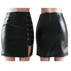 Leather Skirt Women Women Custom Low Price Mini Pencil Pu Little Girls Black Bodycon Faux Leather Short Skirt Women Sexy