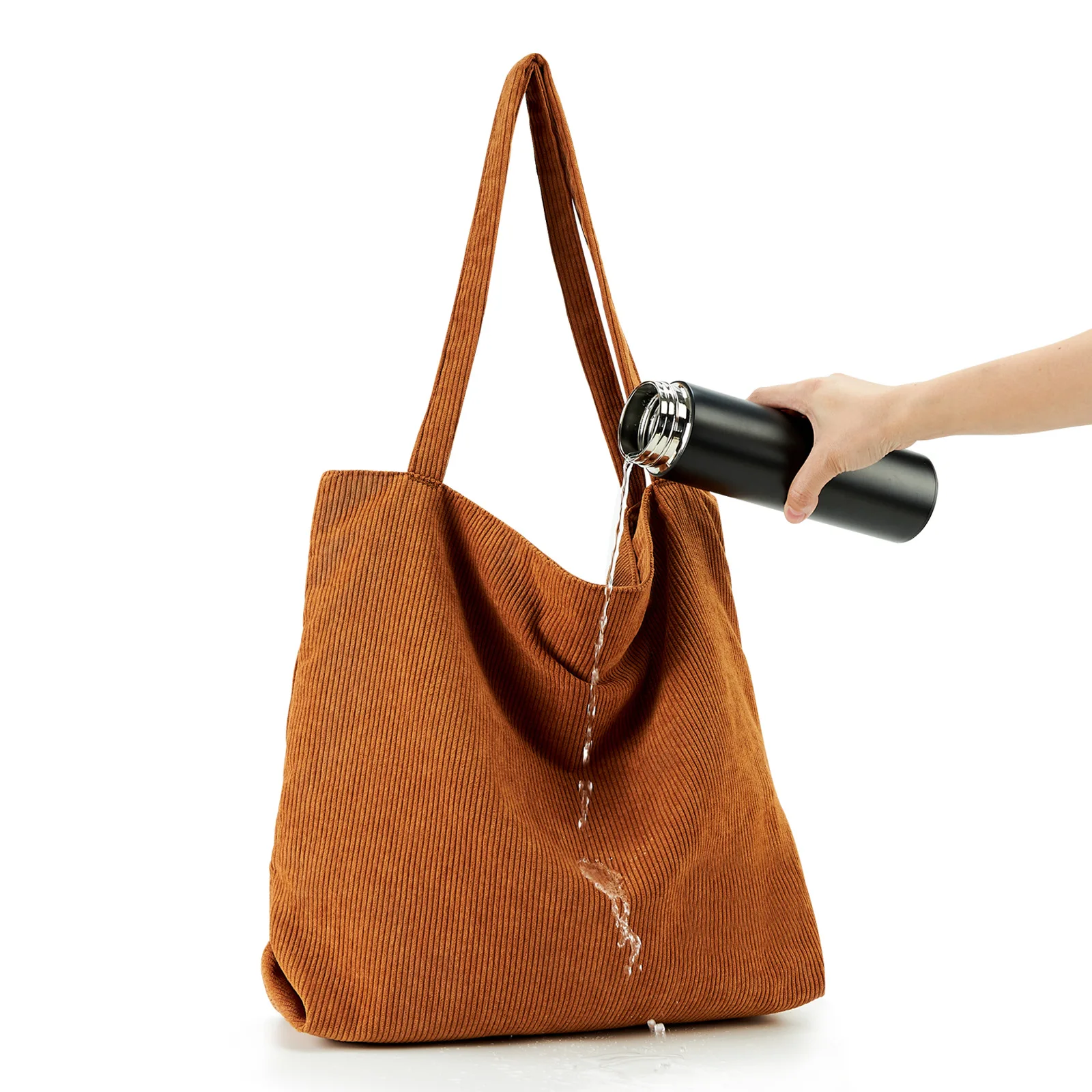 Canvas Shoulder Corduroy Tote Bag for Women Girl Cord Purse With Inner Pocket for Work Beach Lunch Travel factory