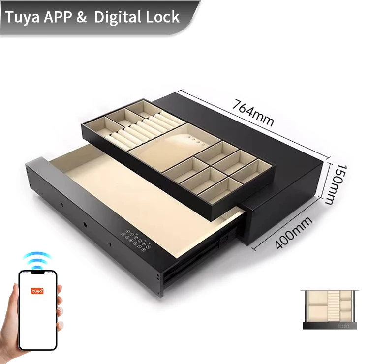 product ceqsafe smart luxury small household wardrobe with embedded automatic drawer safe smart password safe-8