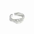 Ring Silver Silver Special Ring Designs Irregular Tin Foil Texture S925 Sterling Silver Ring Wholesale