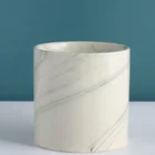 Color Pot Flower Pots Natural Color New Design Cylindrical Succulent Marble Pot Indoor Decor Ceramic Flower Plant Pots