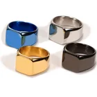 Rings Ringsrings Rings For Men Wholesale Punk Titanium Steel Geometric Rings For Men 4 Colors Punk Rings