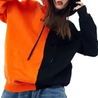 Hoodie Black High Quality Stitching Orange Fleece Knitted 2021 With Factory Unisex Fashion Men Long Sleeve Hoodie