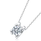 Silver Pendant LIFE LOVE Sterling Silver 925 Jewelry Modern Pendant 1 Carat Moissanite Pendant