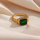 Ring Cz Rings Stainless Steel Ring With Cz Jewelry Cz Ring Big Diamond Pink White Green Black Zircon Ring