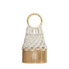 Cotton Handmade Bag Women Straw Handbag Bohemian Style Leisure Style Beach Summer Weave Hollow Out Bamboo