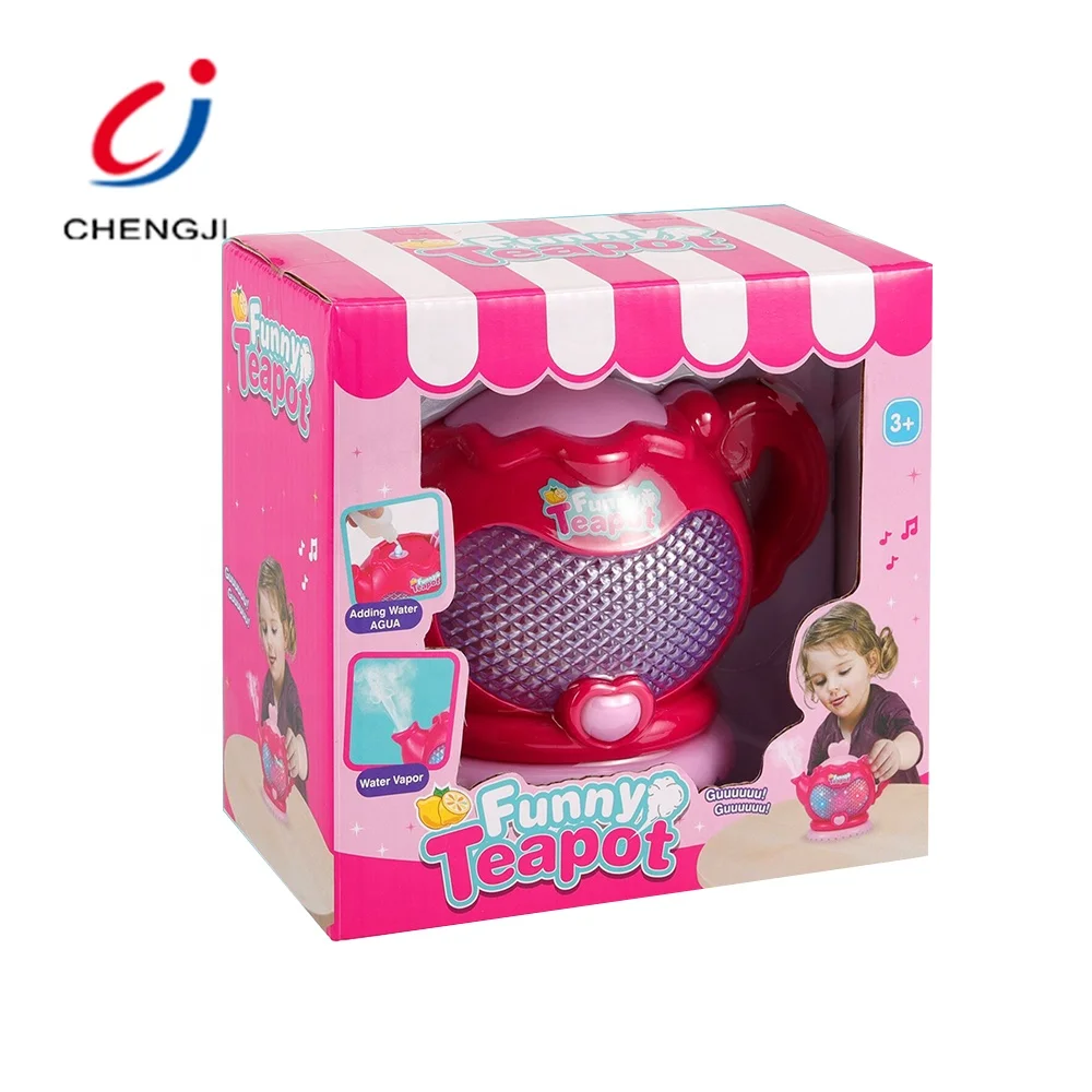 Children Juguetes Funny Play Spray Tea Kettle Toy, Kids Tea Kettle Water Bottle Plastic Toy Teapot With Light And Sound