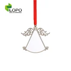 LOPO 2021 Christmas Ornaments Sublimation Angel Shape Metal Ornaments-Silver Gold