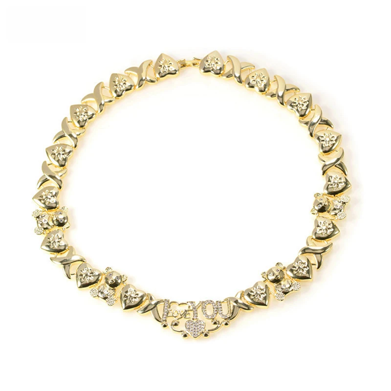 Kisses Necklace Xoxo Jewelry Crystal 