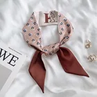 Flower Scarf Dragonfly Small Flower Pattern Bag Scarf Hair Tie Silk Scarves Neck Scarf For Women