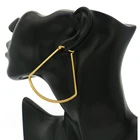 Hoop Earring Earrings 2021 Newest Gold Color Flat Hoop Earring Stainless Steel Big Earrings For Women