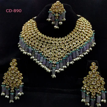 Real look rajwada fine finish kundan meena jewellery with colourful fashion beads work for wholesale and bulk