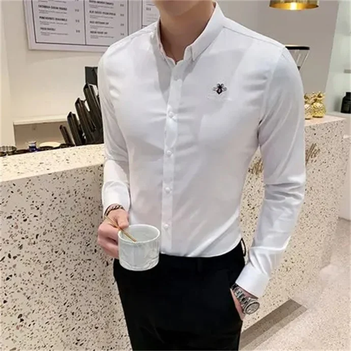 Latest Design Casual Men's Shirt Wholesale Men's Wear Shirt With Full Sleeves at Competitive Price Men's plain Long-sleeve shirt