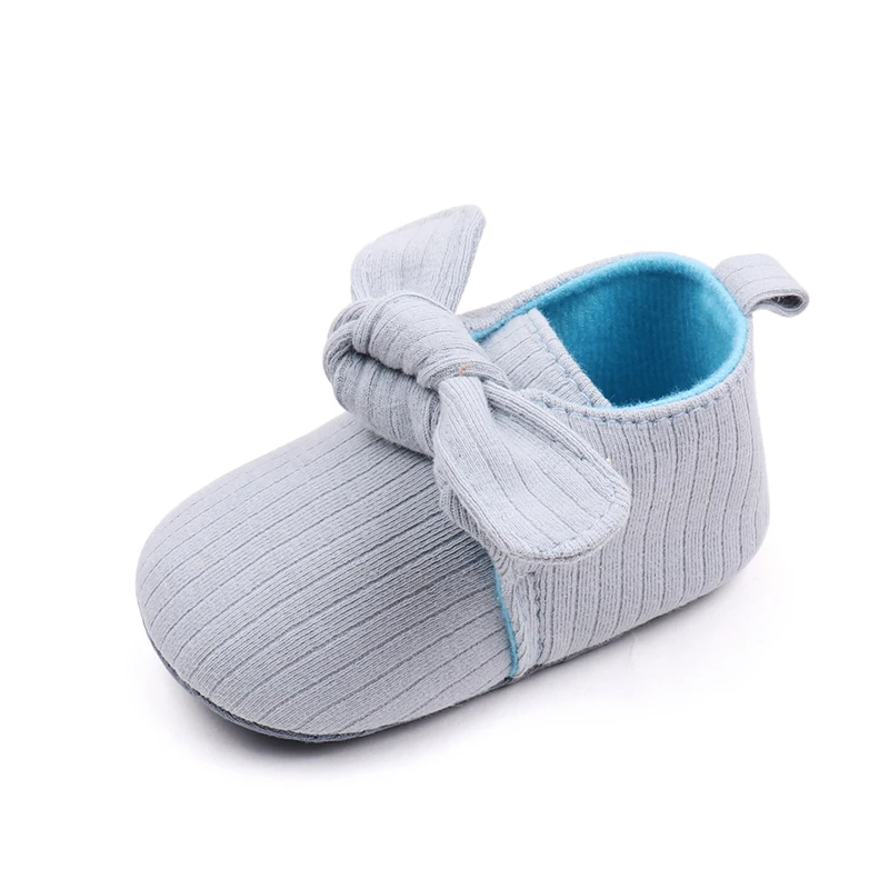 Pure Color Spring and Autumn Cotton Baby Girls Gentle Cute Bow Infants Princess Walking Shoes supplier