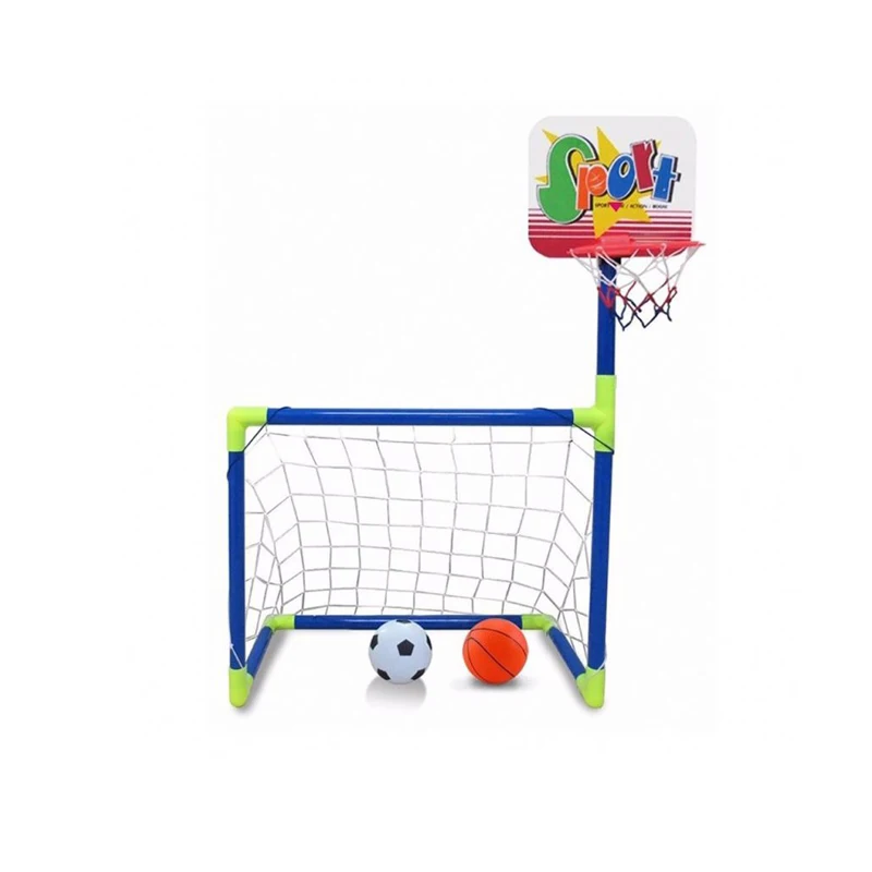 Outdoor Sports Game For Kids Play Soccer & BasketBall 2 In 1