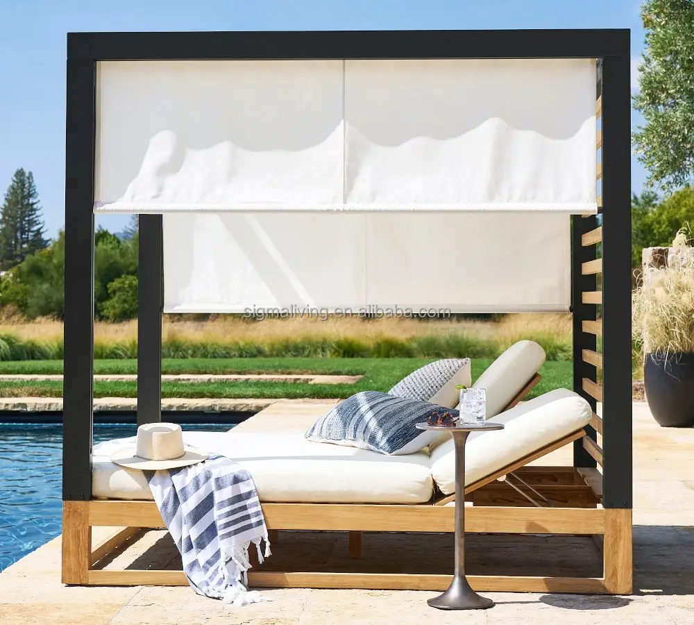 leisure garden teak daybed outdoor furniture canopy bed garden furniture patio sunbed
