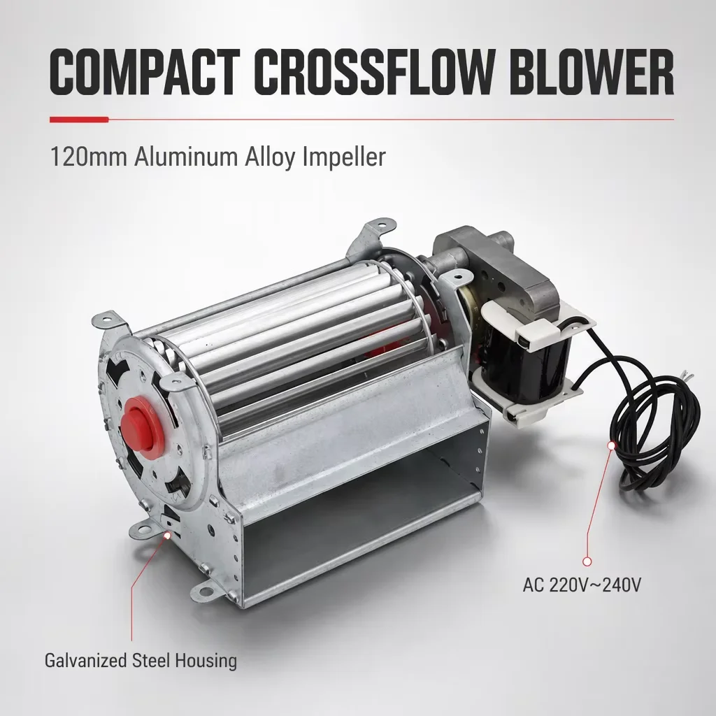 Compact Crossflow Transverse Blower, 120mm, Aluminum - detail 2