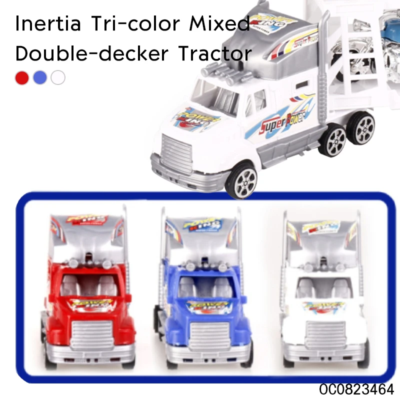 Promotional toy truck transport carrier car for kids with 4 pcs mini motorcycle plastic