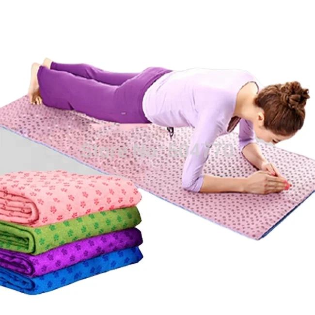 63x183cm or custom print yoga mat towel with silicon dots