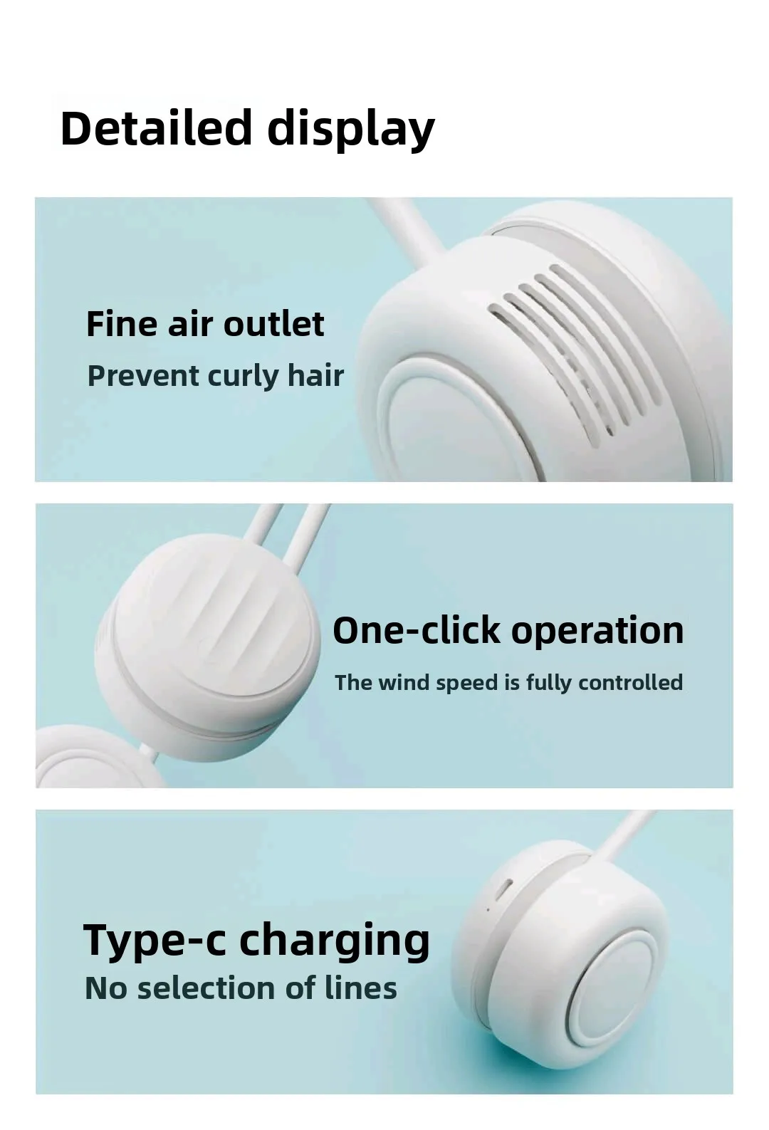 xiao mi youpin qualitell rechargeable neck fan-12
