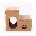 2021 New Premium Design Customized Foldable Corrugated Cardboard Cat Scratcher Box Eco-friendly Pet House