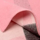 Luxury Design Women 100% Pure Wool Shawls Pink Grid Check Winter Warmer Cloak Cape For Ladies