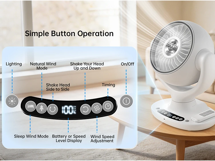 Table Fan, 3-Speed, Portable - detail 8