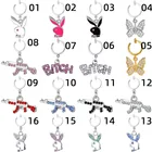 Fashion Creative Gun Bitch Bunny Butterfly Non Piercing Clip On Fake Belly Rings