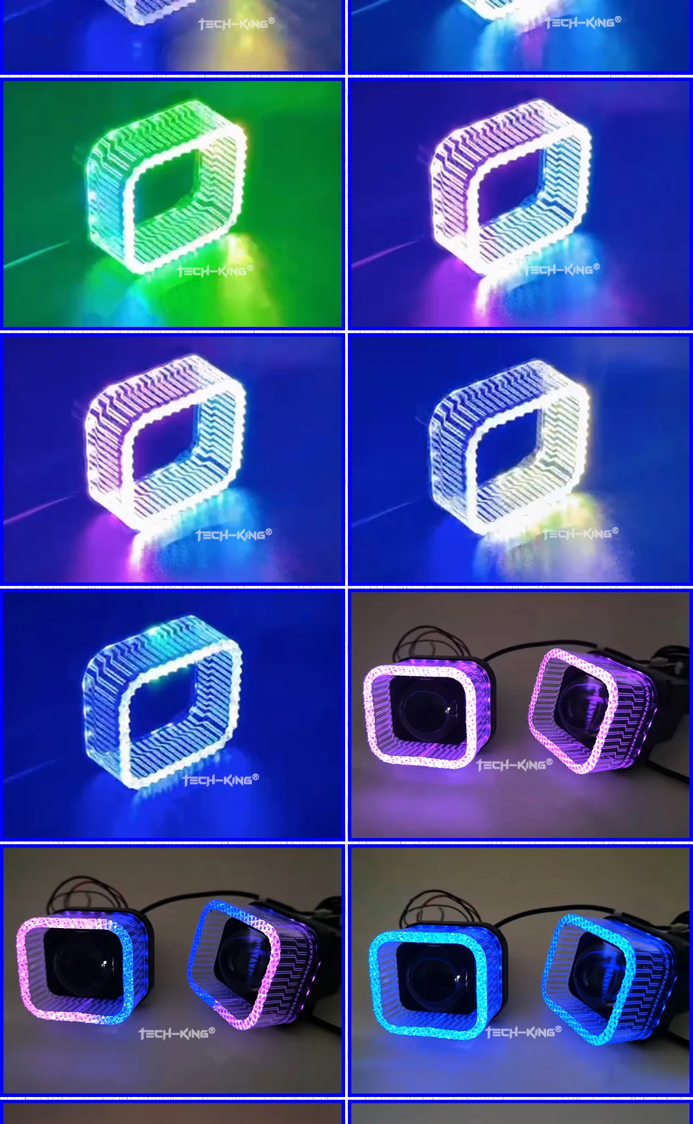 New Lens 5D Diamond 1.5 "lens light guide rgbw angel eye Led projector lenses retrofitted to other car light accessories