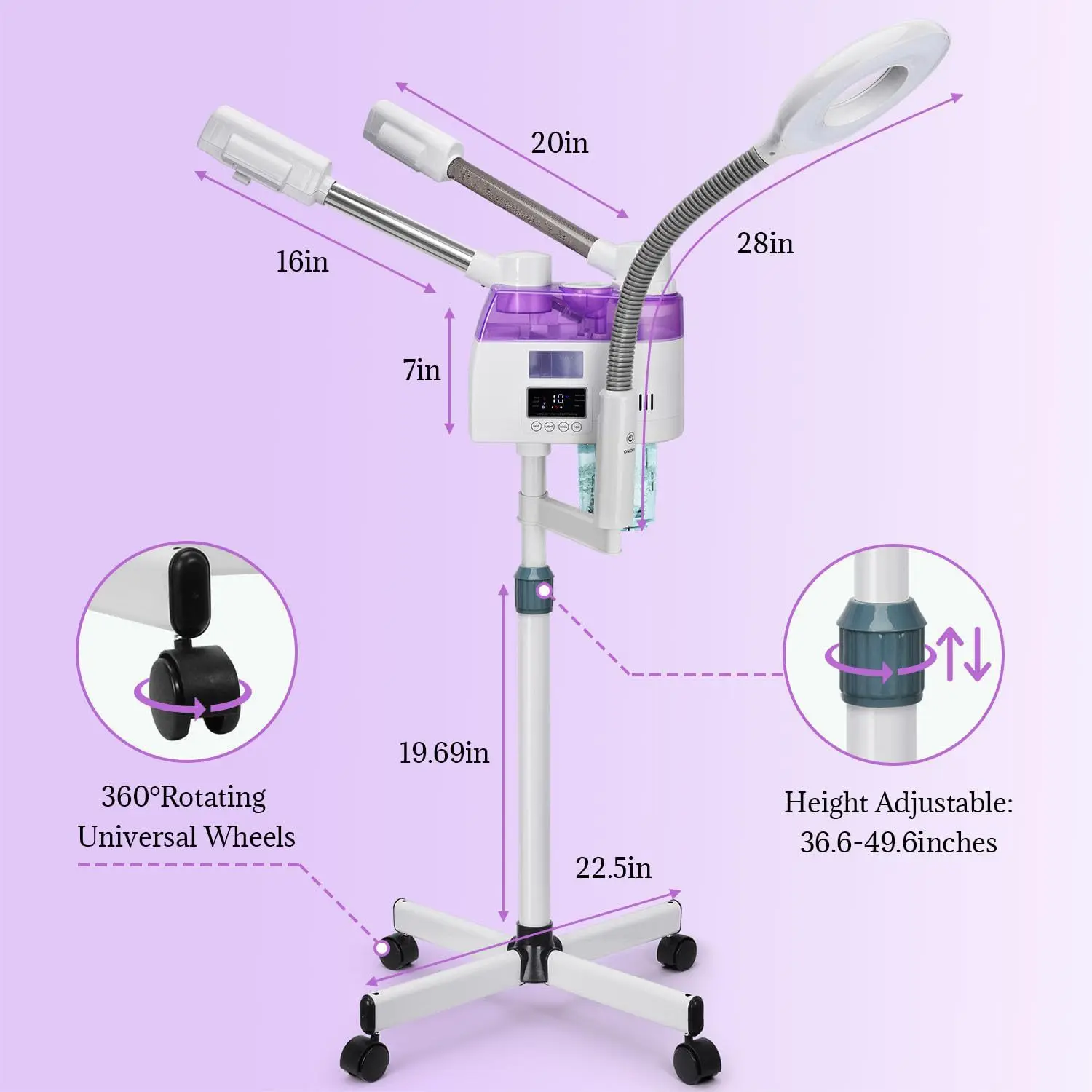 Hot Sale 3 in1 with LED magnifying lamp Nano Mist Spray