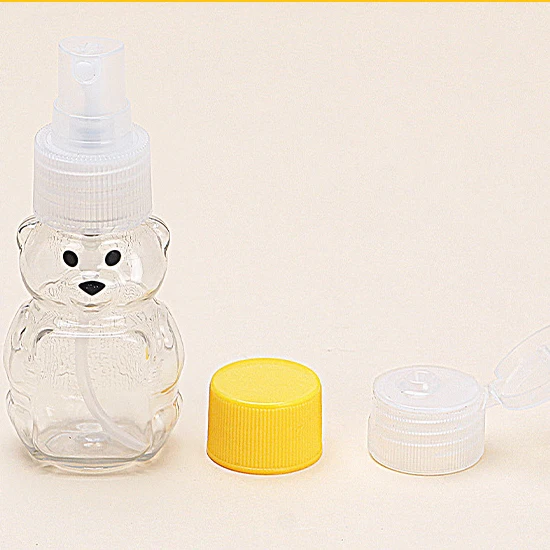 product 60ml cartoon bear bottle pet transparent mini sample   exquisite honey bottle plastic pet bottle  with screw lid-26