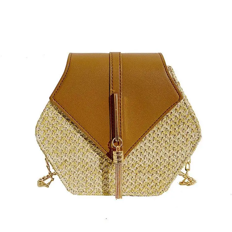 New Design Luxury Fashion Cross-body Puffer Woven Wide  Chain Small Bag Portable Beach Holiday Messenger Bag