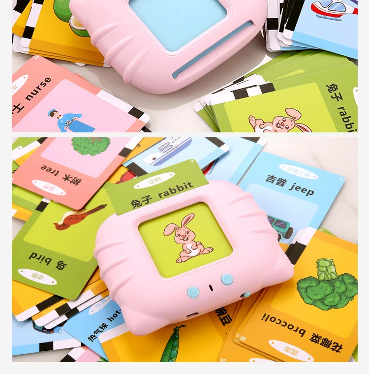 Kid Educational Preschool Words Animals Electronic Flash Cards Machine Learning Toys ABC Talking Flash Cards