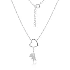Jewelry New Arrival Women Jewelry 925 Sterling Silver Custom Cute Bear Cub Of Heart Lock Link Chain Necklace