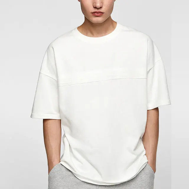 Basic Losse Mannen Witte T-shirt Custom 