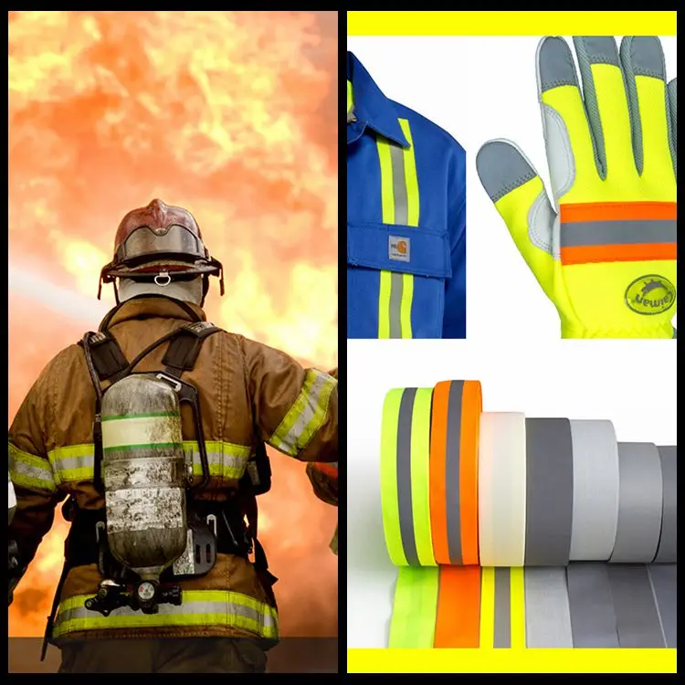 2cm Width Polyester High Brightness Ribbon Reflective Warning Webbing