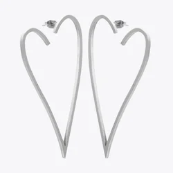 LILIFLOR 18K Gold Plating Stainless Steel Jewelry Hollow Big Heart Earrings Gold Color For Women Party Drop Earings BE171037