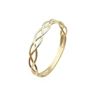 Ring Rings China Manufacturer Fashion Gold Plating Crossover Wave 9K Gold Fashion Ring