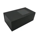 Top Box Box Box Clear Window Flip Top Black Magnetic Closure Gift Box