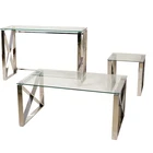 Wall Table X Tempered Glass European Metal Leg Wall Coffee Table