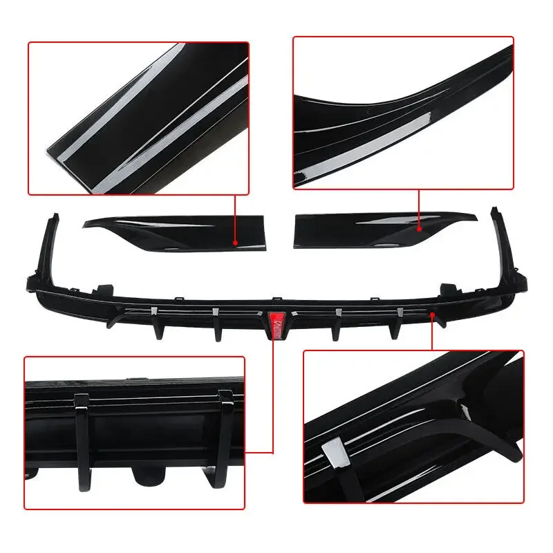 Yofer Style Front Bumper Lip For Honda Accord 2021-2022 - 3-Piece Glossy Black Splitter Spoiler Kit